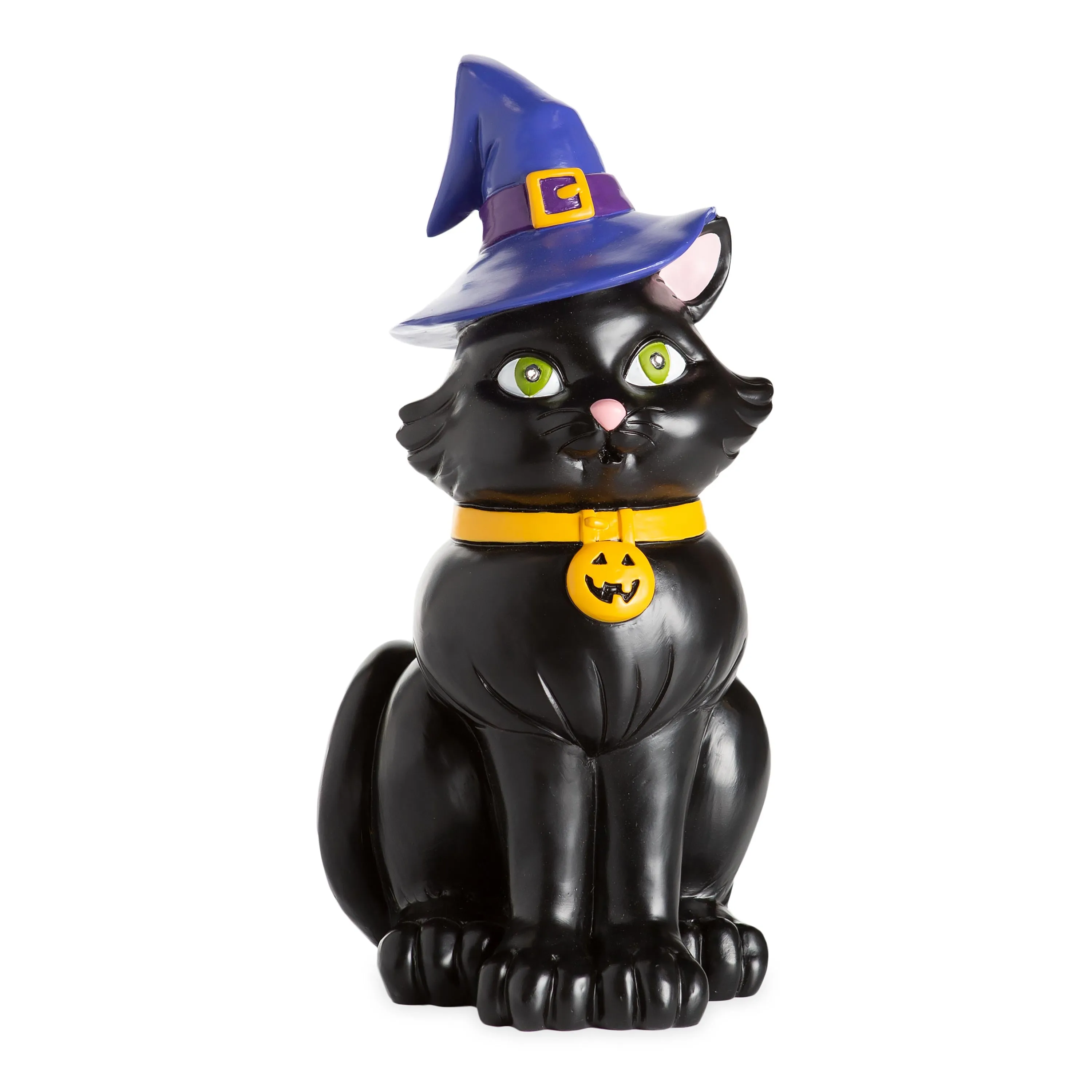 Indoor/Outdoor Lighted Black Cat Shorty Halloween Statue