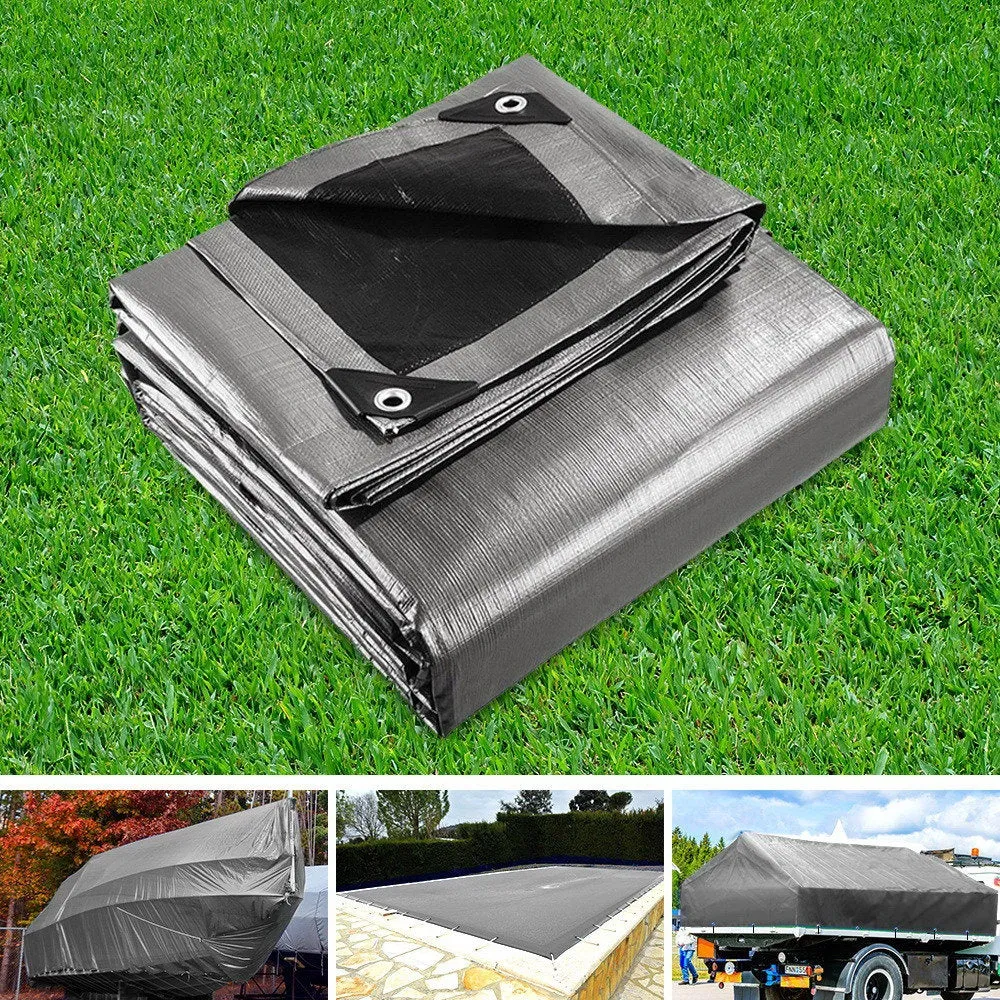 Instahut Tarp Tarpaulin 9x12m Canvas Camping Heavy Duty Sun Cover-SA_Metro