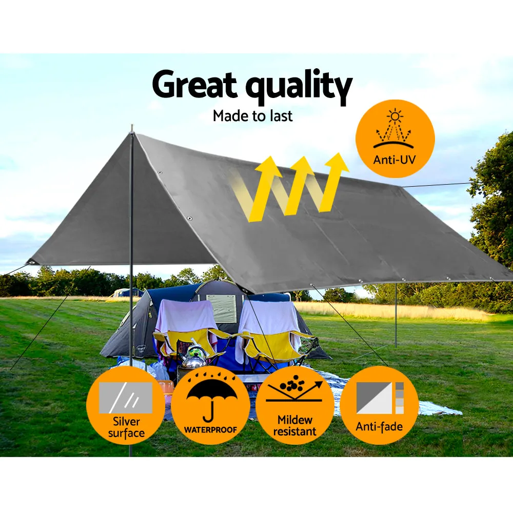 Instahut Tarp Tarpaulin 9x12m Canvas Camping Heavy Duty Sun Cover-SA_Metro