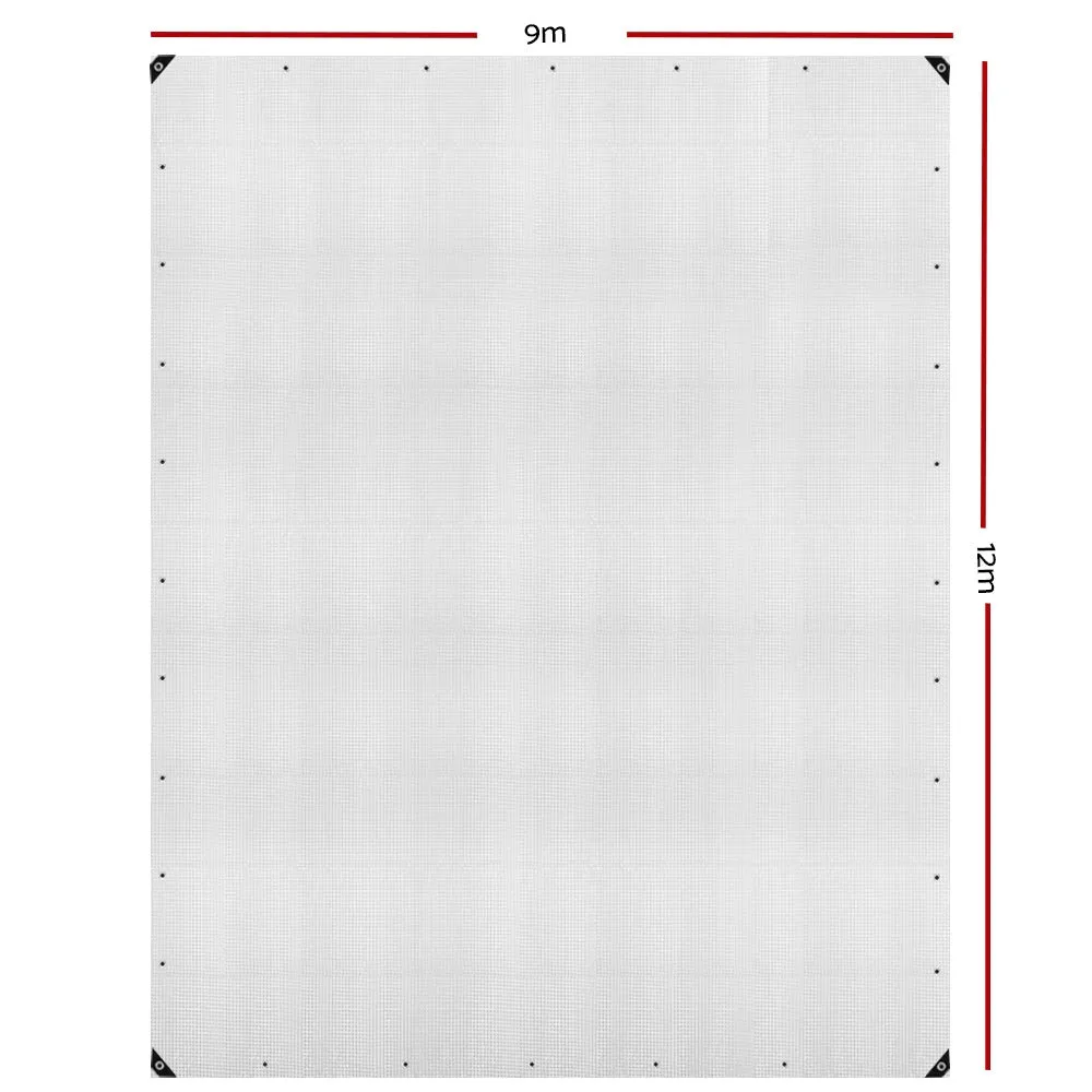 Instahut Tarp Tarpaulin 9x12m Canvas Heavy Duty Camping Cover Clear-REMOTE