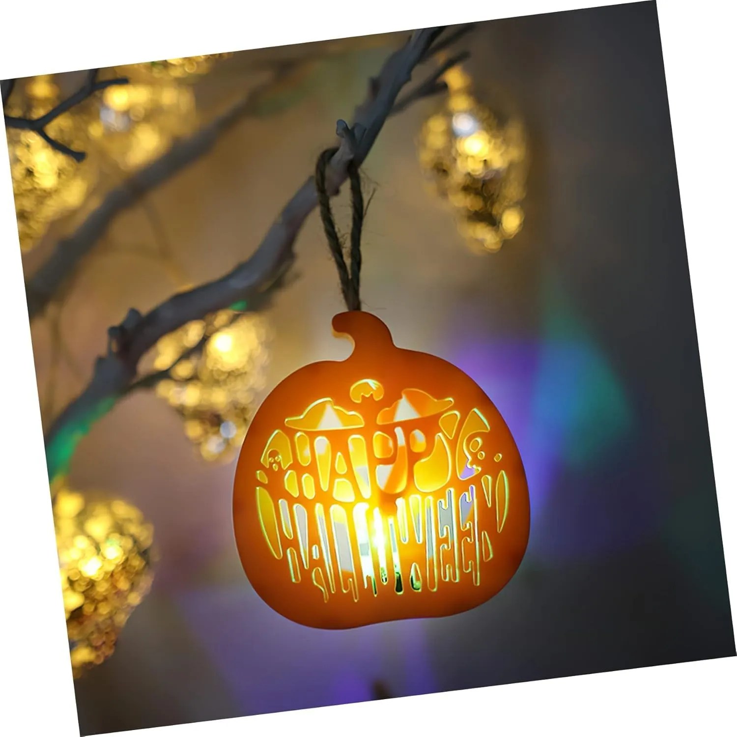 Jagmag® Pack of 2 Halloween Decorations Halloween Pumpkin Lamp LED Glow in The Dark Pumpkin 3D Jack-O-Lantern Pumpkin Lights Lighted Halloween Pumpkin Figurine for Halloween Thanksgiving Decor