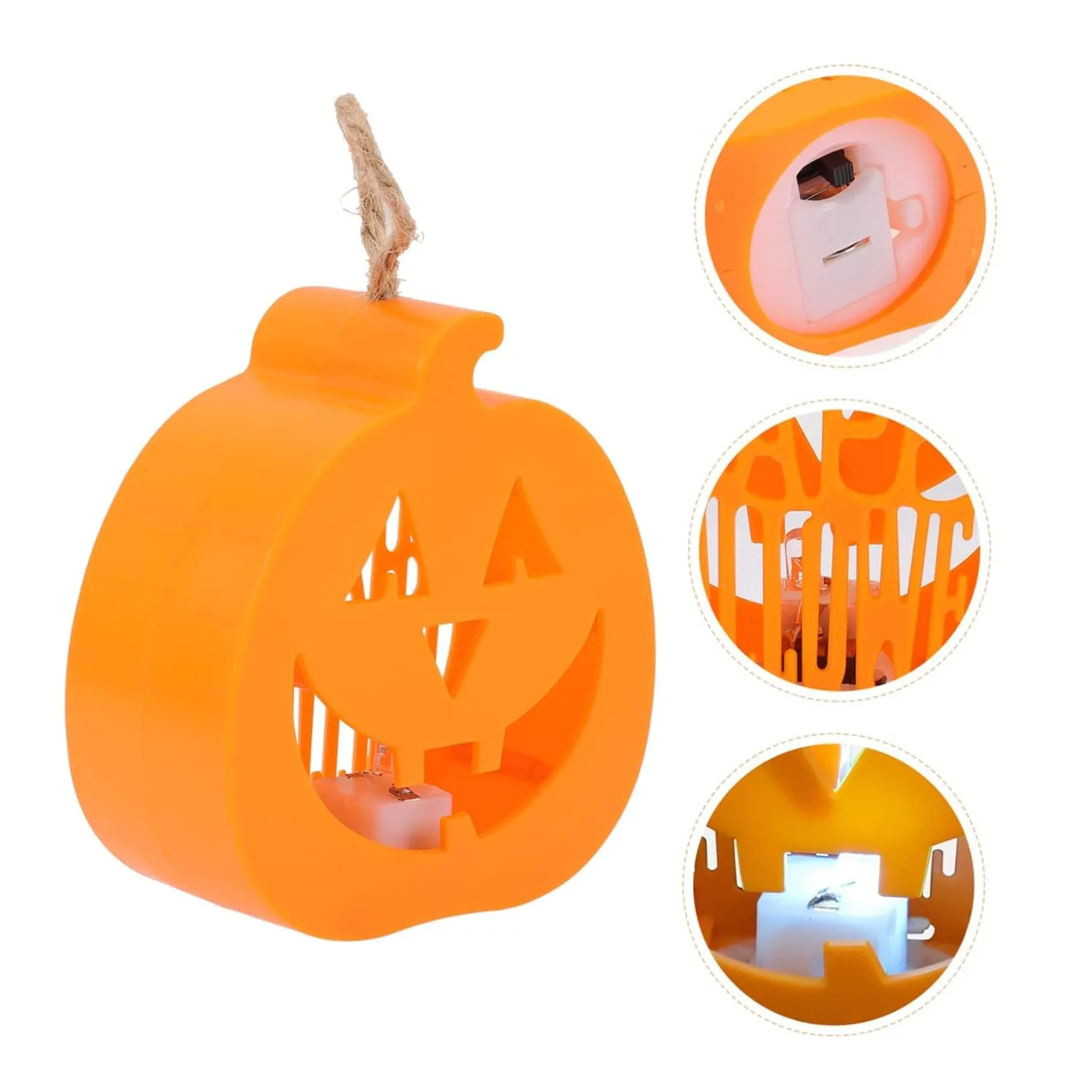 Jagmag® Pack of 2 Halloween Decorations Halloween Pumpkin Lamp LED Glow in The Dark Pumpkin 3D Jack-O-Lantern Pumpkin Lights Lighted Halloween Pumpkin Figurine for Halloween Thanksgiving Decor