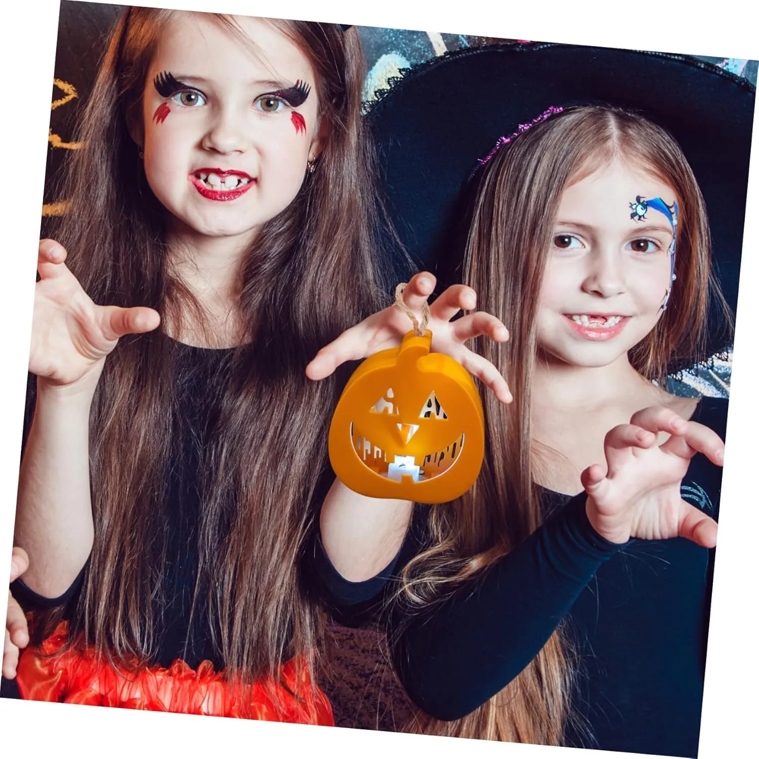 Jagmag® Pack of 2 Halloween Decorations Halloween Pumpkin Lamp LED Glow in The Dark Pumpkin 3D Jack-O-Lantern Pumpkin Lights Lighted Halloween Pumpkin Figurine for Halloween Thanksgiving Decor