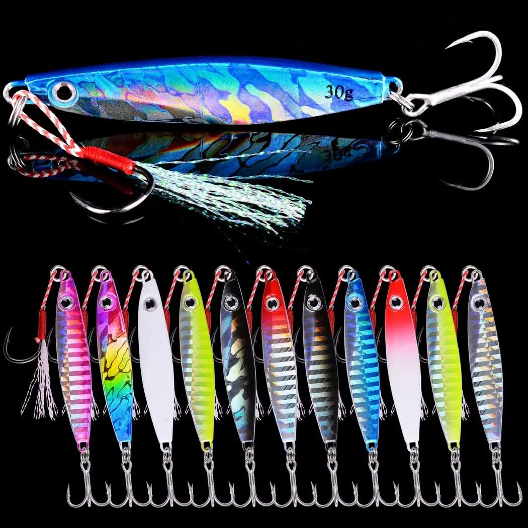 Jigging Lure Lead Fish Metal Jig Fishing Lure Paillette Knife Artificial Hard Bait Laser Body