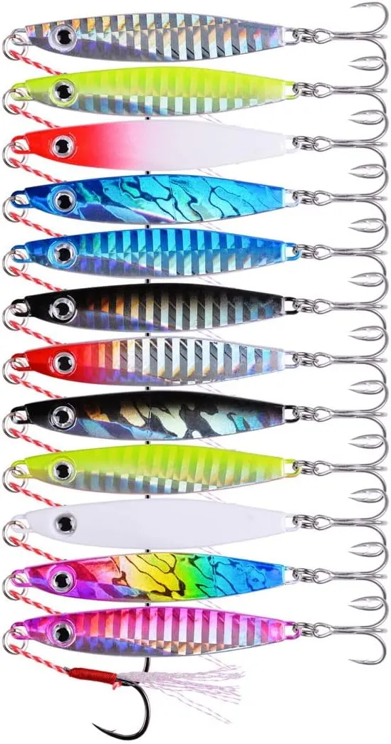 Jigging Lure Lead Fish Metal Jig Fishing Lure Paillette Knife Artificial Hard Bait Laser Body