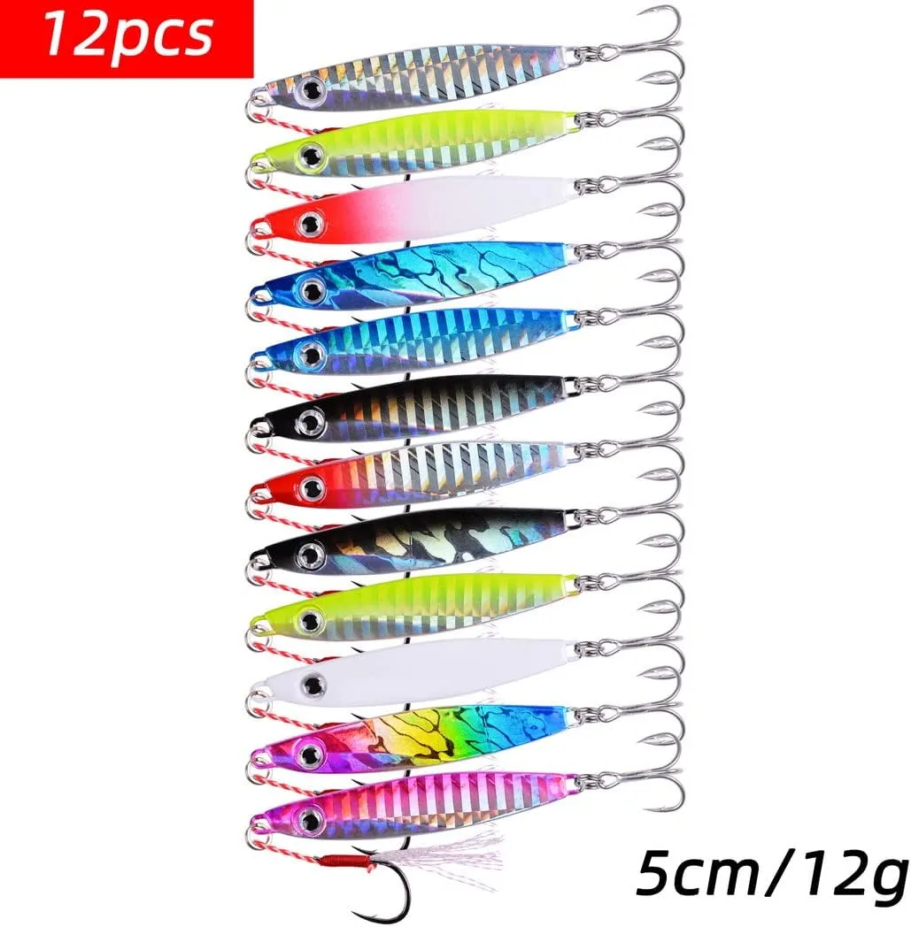 Jigging Lure Lead Fish Metal Jig Fishing Lure Paillette Knife Artificial Hard Bait Laser Body
