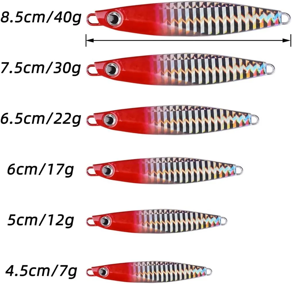 Jigging Lure Lead Fish Metal Jig Fishing Lure Paillette Knife Artificial Hard Bait Laser Body