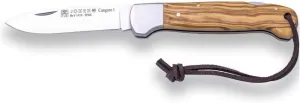 Joker Hunting Pocket Knife Canguro I NO137, Steel Blade 3.14 inches MOVA, Olive Wood Handle, Leather Cord, Fishing Tool, Hunting, Camping and Hiking