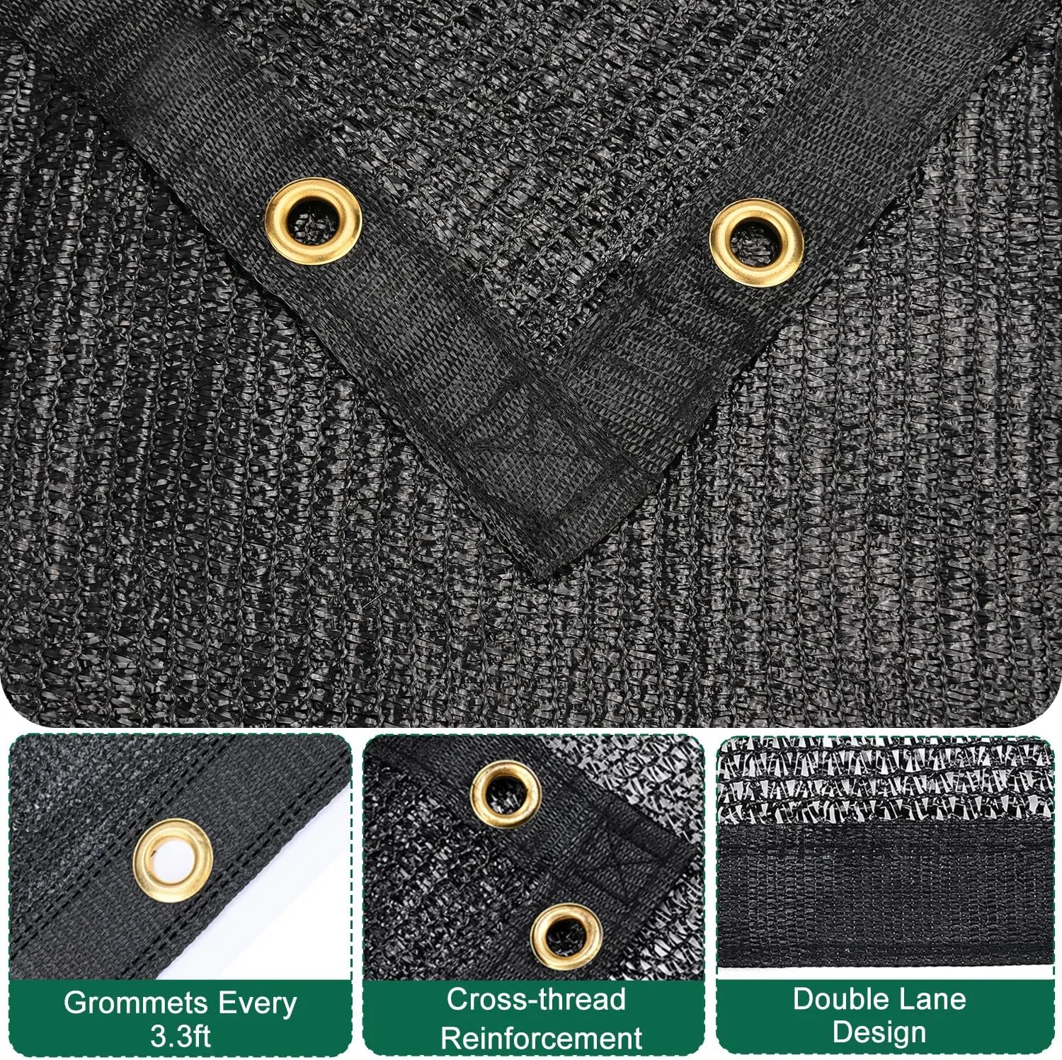 Kesfitt Garden 50% Shade Cloth, Resistant Sun Shade Net 20x30FT Mesh Tarp with HDPE Material and Reinforced Grommets Shade Trap for Greenhouse, Plant, Pergola, Backyard Patio Sunshade