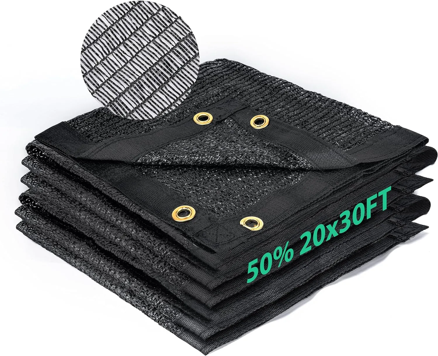 Kesfitt Garden 50% Shade Cloth, Resistant Sun Shade Net 20x30FT Mesh Tarp with HDPE Material and Reinforced Grommets Shade Trap for Greenhouse, Plant, Pergola, Backyard Patio Sunshade