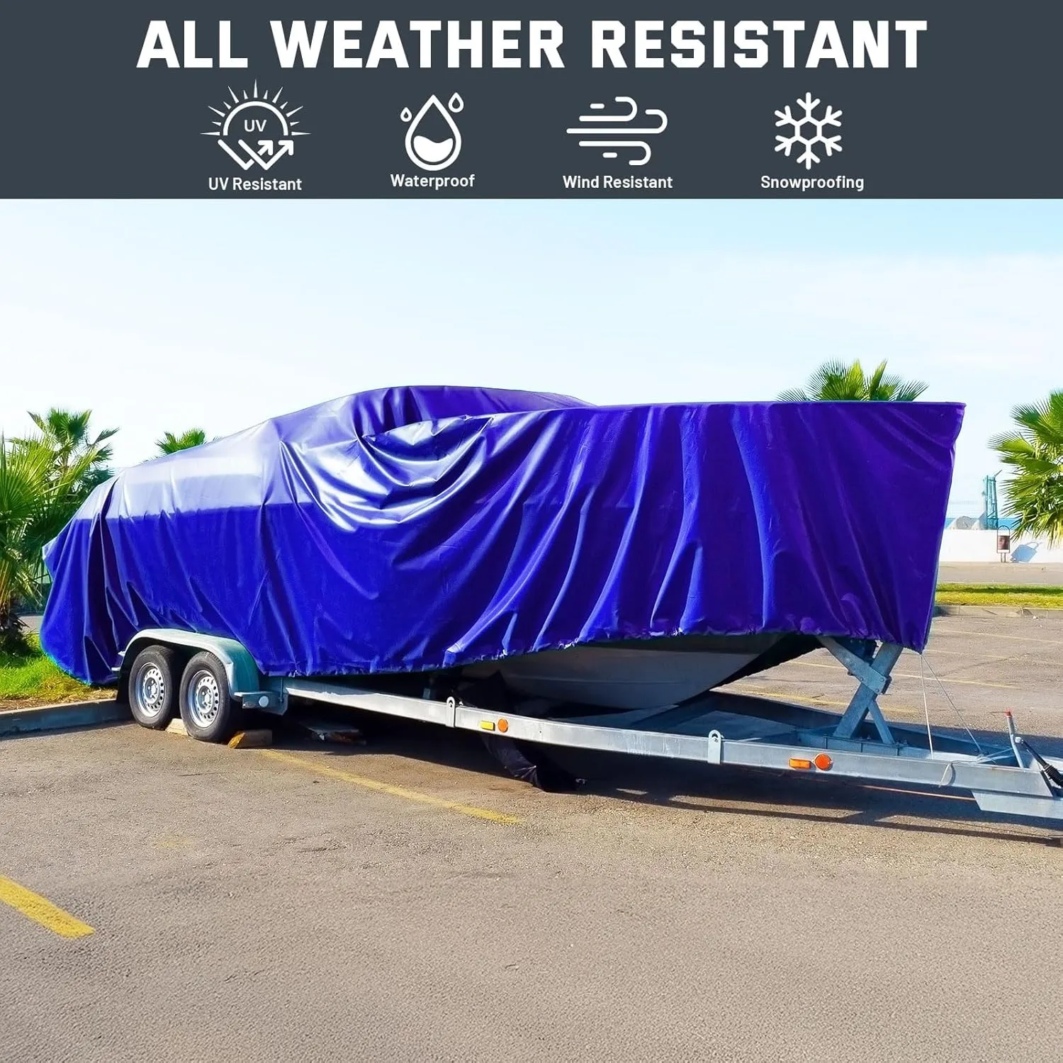 Kesfitt Tarp Heavy Duty Waterproof 10x12FT,16 Mil Thick Tarps Tear&Fade Resistant,UV Resistant,Poly Tarp Cover with Grommets and Reinforced Edges for Outdoor Camping Pools Boat Car(Blue/Brown)