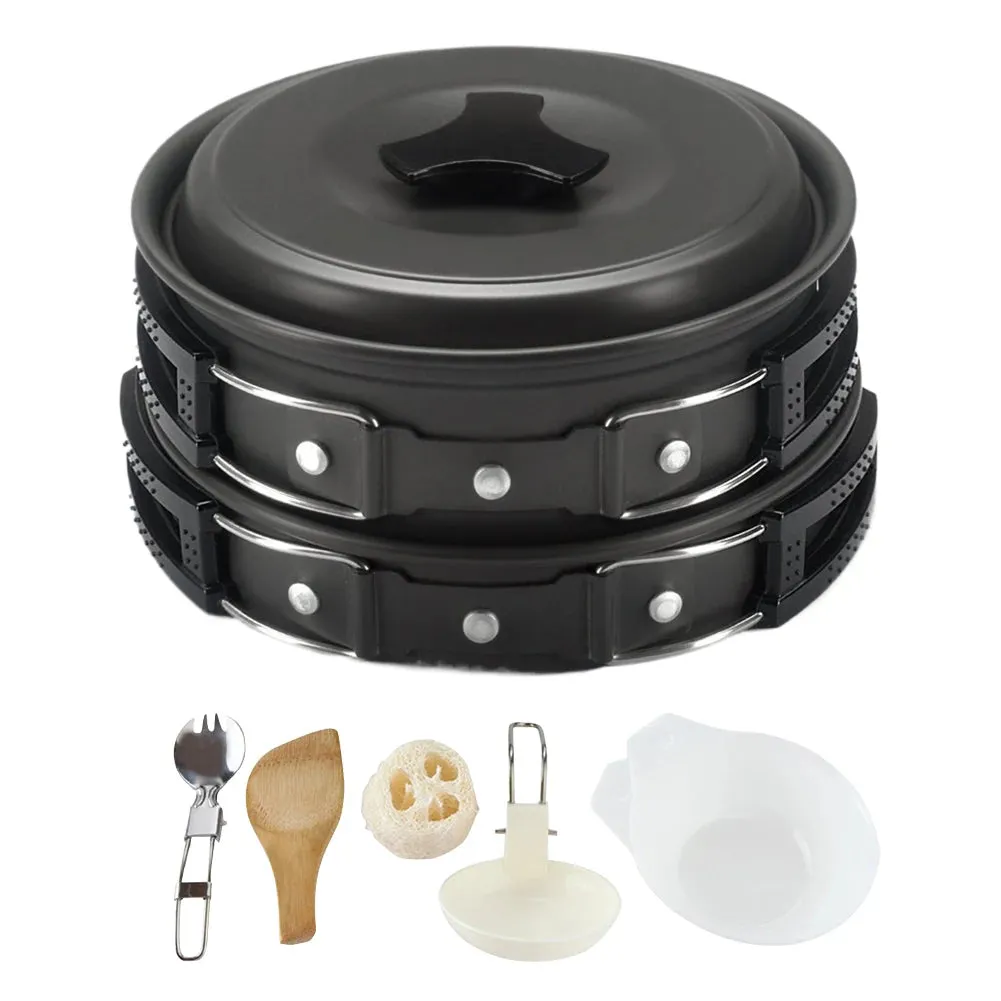 Kettle Pot Pan Cookset Nonstick Lightweight Cookware Kit Portable Ultralight Picnic Tableware Camping Hiking Supplies