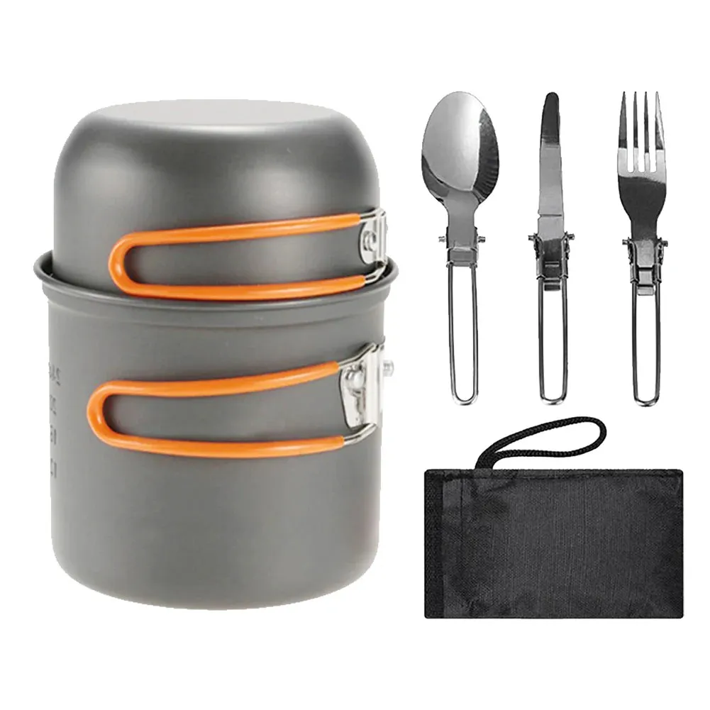 Kettle Pot Pan Cookset Nonstick Lightweight Cookware Kit Portable Ultralight Picnic Tableware Camping Hiking Supplies