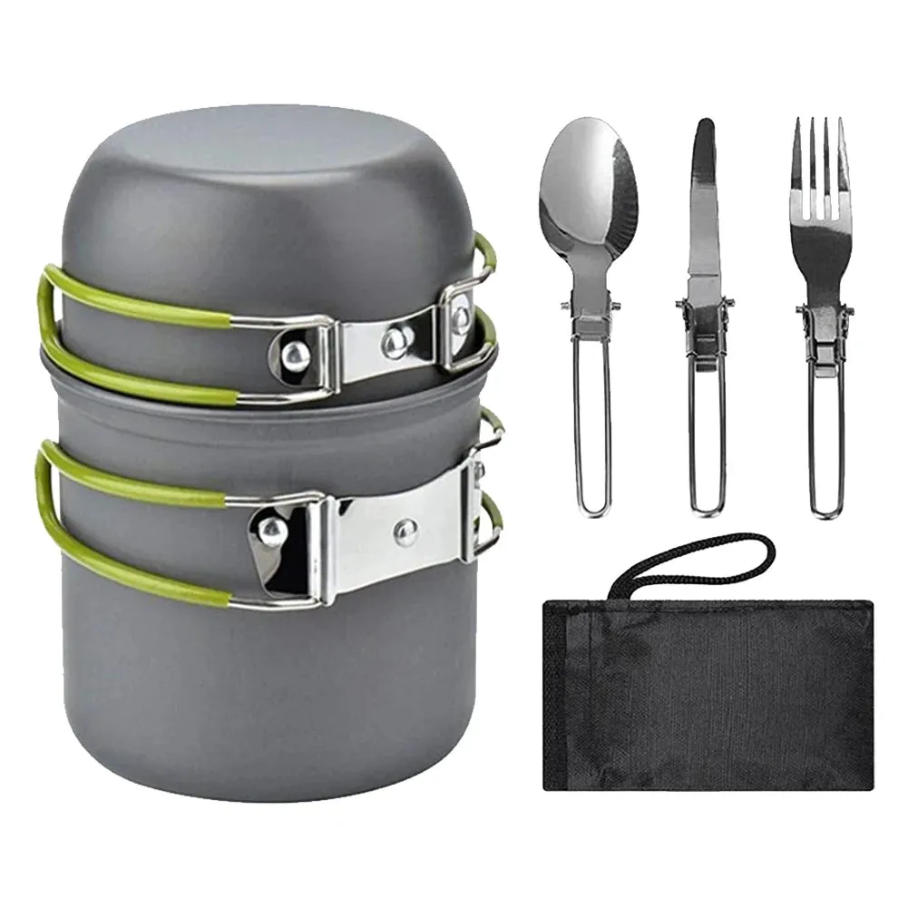 Kettle Pot Pan Cookset Nonstick Lightweight Cookware Kit Portable Ultralight Picnic Tableware Camping Hiking Supplies