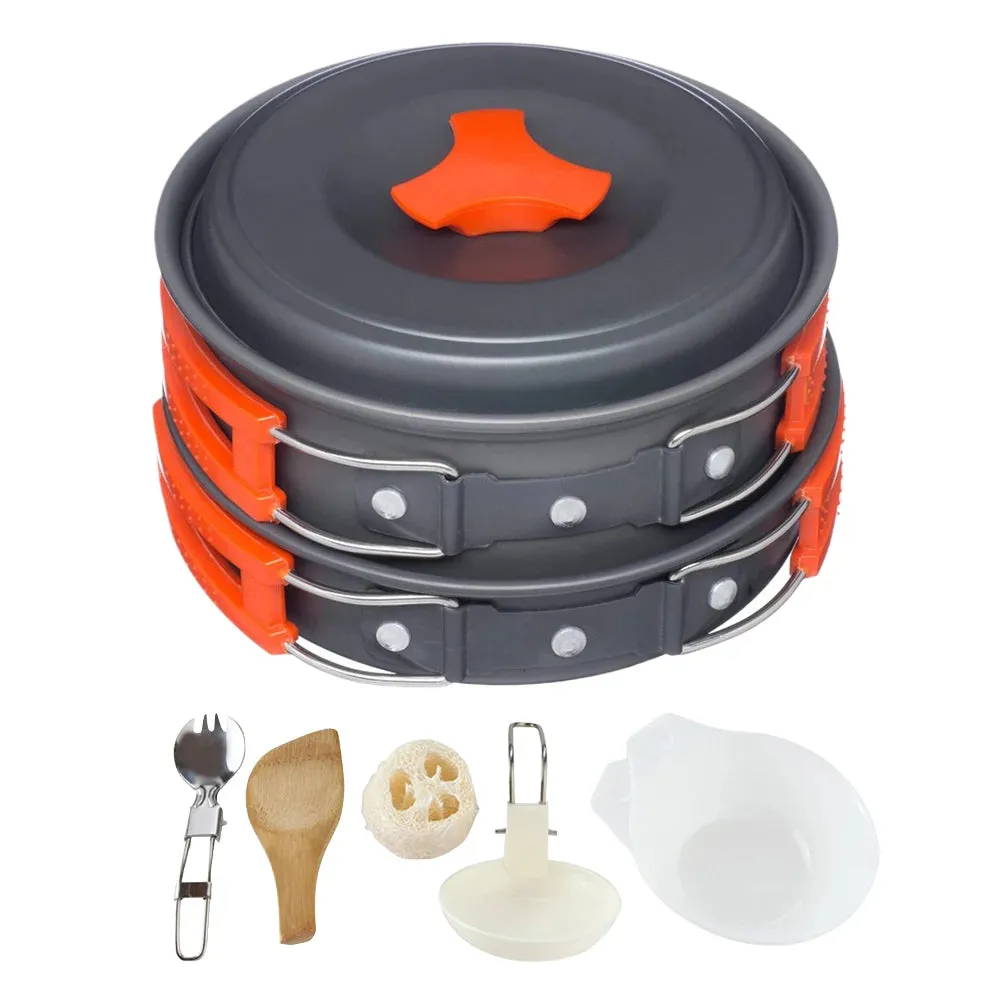 Kettle Pot Pan Cookset Nonstick Lightweight Cookware Kit Portable Ultralight Picnic Tableware Camping Hiking Supplies