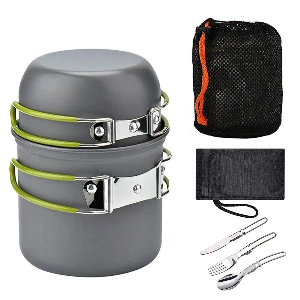 Kettle Pot Pan Cookset Nonstick Lightweight Cookware Kit Portable Ultralight Picnic Tableware Camping Hiking Supplies