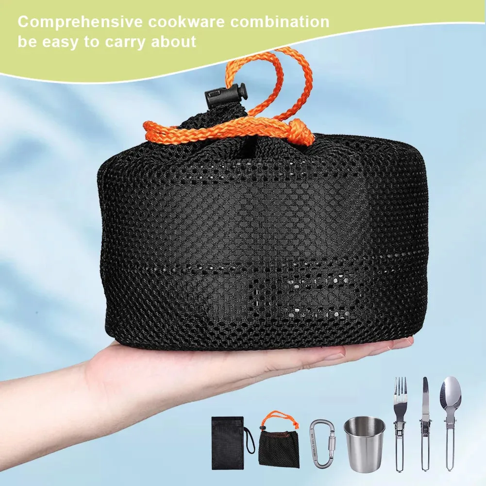 Kettle Pot Pan Cookset Nonstick Lightweight Cookware Kit Portable Ultralight Picnic Tableware Camping Hiking Supplies