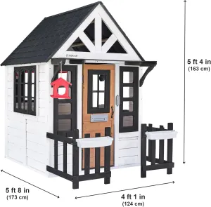 KidKraft Riverscape Wooden Playhouse with Working Doorbell, Fence, Kitchen and Pet Door