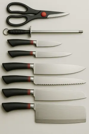Kitchen Knife Set with Shears and Sharpener