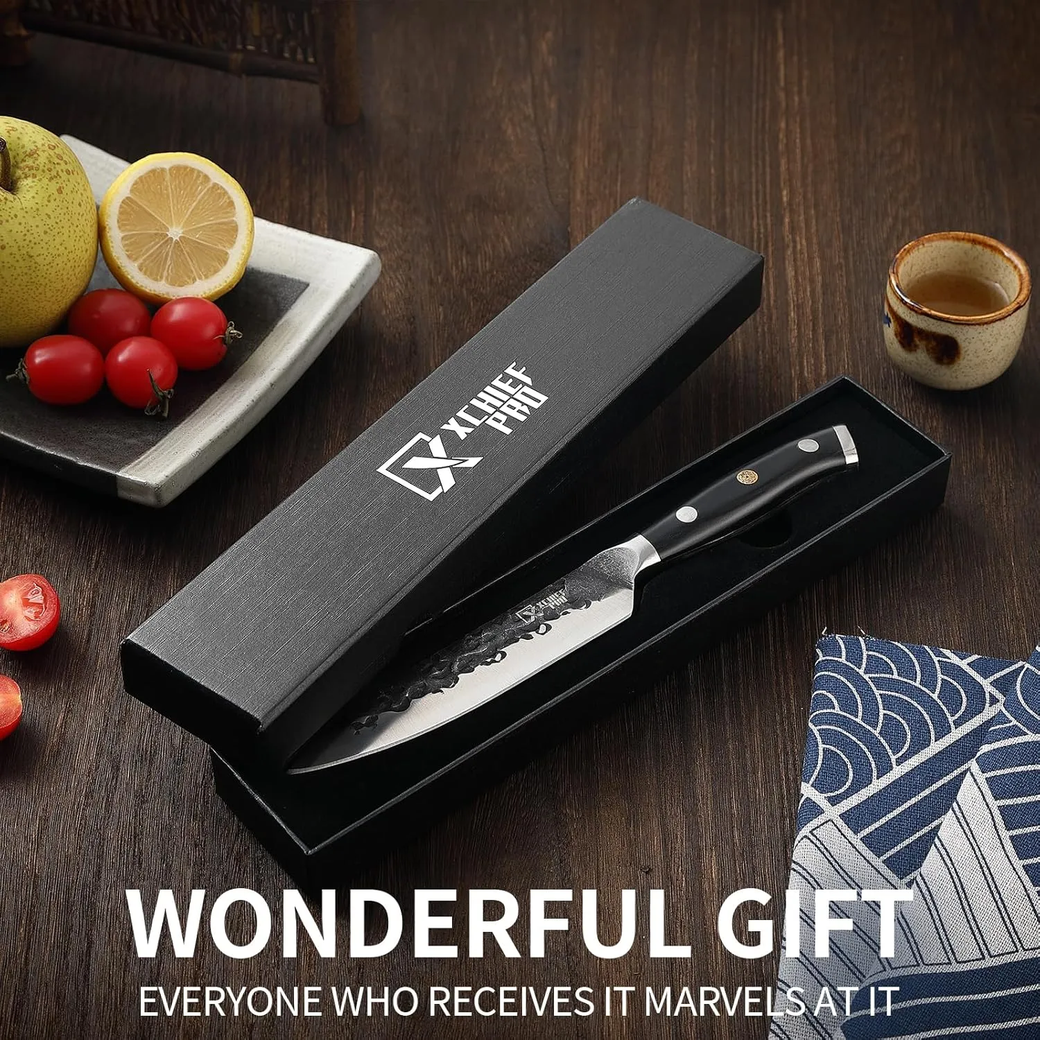 Kitchen Utility Knife- 5" Paring Kitchen Knife – Razor Sharp Blade, High Carbon Japan Steel, Full Tang Ergonomic Handle Design – Great Ideal For Gift