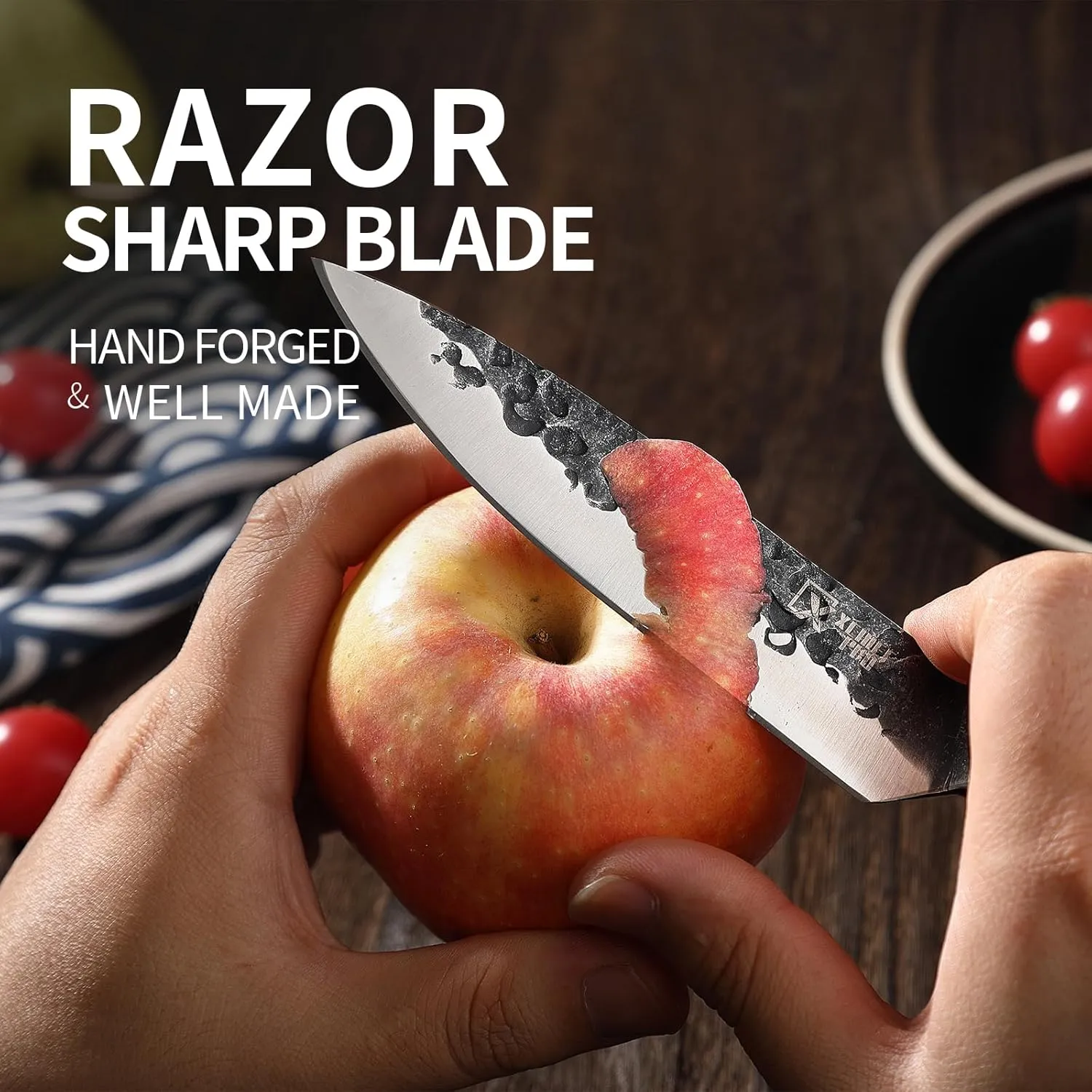 Kitchen Utility Knife- 5" Paring Kitchen Knife – Razor Sharp Blade, High Carbon Japan Steel, Full Tang Ergonomic Handle Design – Great Ideal For Gift