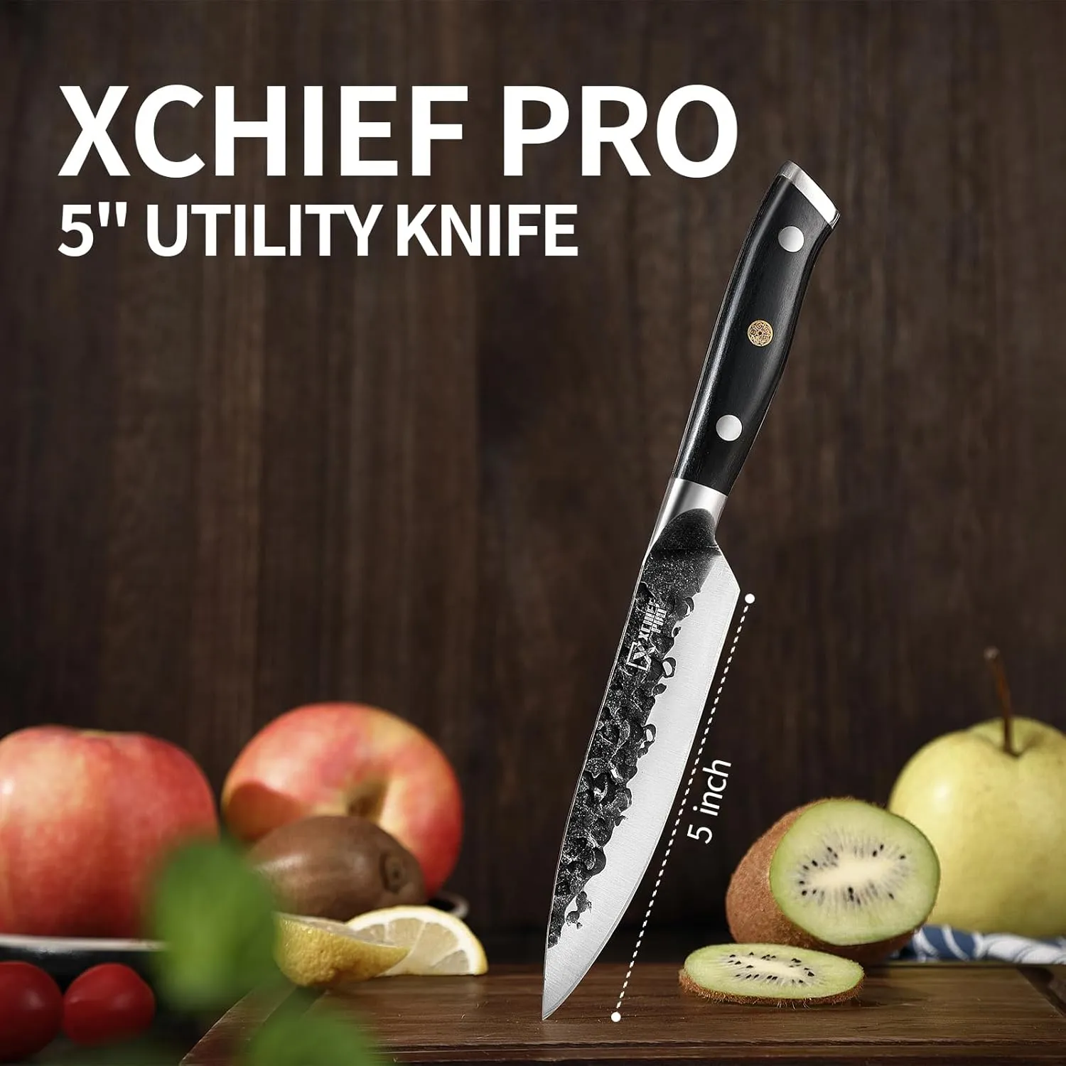 Kitchen Utility Knife- 5" Paring Kitchen Knife – Razor Sharp Blade, High Carbon Japan Steel, Full Tang Ergonomic Handle Design – Great Ideal For Gift