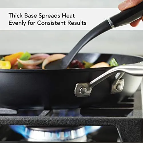 KitchenAid Hard Anodized Induction Nonstick Fry Pan/Skillet with Lid, 12.25 Inch, Matte Black