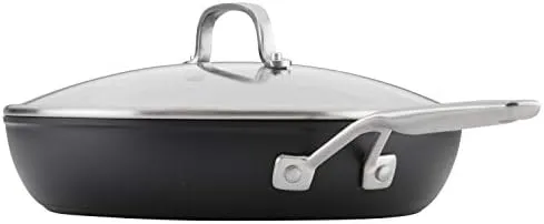 KitchenAid Hard Anodized Induction Nonstick Fry Pan/Skillet with Lid, 12.25 Inch, Matte Black