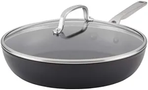 KitchenAid Hard Anodized Induction Nonstick Fry Pan/Skillet with Lid, 12.25 Inch, Matte Black