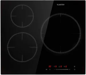 Klarstein Delicatessa 3 Induction hob - Built-in Hob, Self-Sufficient, 60 cm, 3 Zone, 9 Power Levels, Paellazon, Pot Detection, Timer, Touch Control, Glass Ceramic, 5800 W, Black