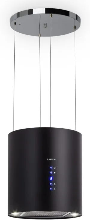 Klarstein Hanging Island Cooker Hood, Extractor Fan for Kitchen Islands, 558m³/h Airflow, Timer, Adjustable Kitchen Extractor Fan w/Chandelier Design, 3 Mode Cooker Hoods, Activated Carbon Filters