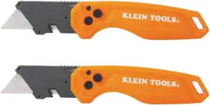 Klein Tools 44313 Folding FLICKBLADE Utility Knife with Side Release Button, Compact, Dual Locking Positions for Versatile Cutting Options, 2-Pack