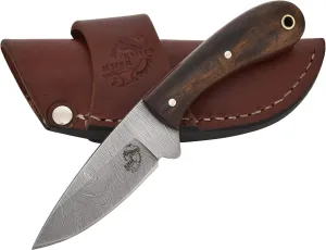 Knives Ranch Handmade EDC Utility Knife - Full Tang Construction - Rosewood Handle - Heavy Duty Cowboy Sheath Snug Fit (4404-IRW)