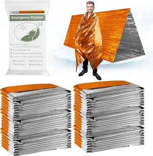 Kovshuiwe Emergency Mylar Thermal Blankets,4/10/30-Pack Space Blanket Survival kit Camping Blanket,Thermal Blankets Survival,Emergency Blankets Perfect for Outdoors,Hiking,Survival,Bug Out Bag