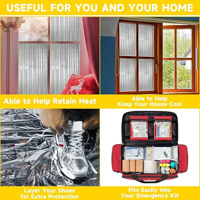 Kovshuiwe Emergency Mylar Thermal Blankets,4/10/30-Pack Space Blanket Survival kit Camping Blanket,Thermal Blankets Survival,Emergency Blankets Perfect for Outdoors,Hiking,Survival,Bug Out Bag
