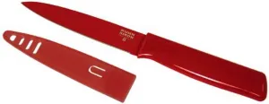 Kuhn Rikon Colori Utility Knife with Safety Sheath, 5 inch/12.70 cm Blade, Red
