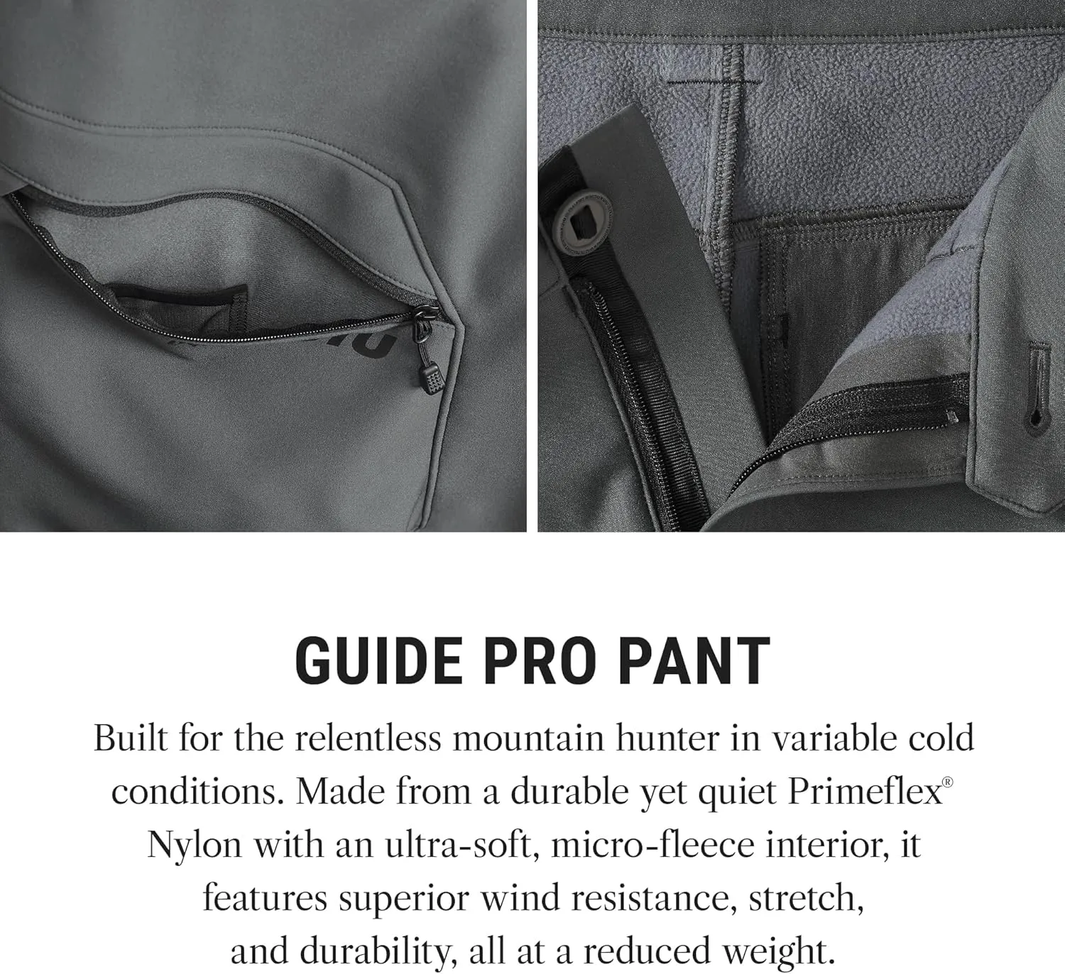 KUIU Guide Pro Pant - Wind-Resistant, Articulated Fit, Durable Soft-Shell for Cold Weather Mountain Hunting