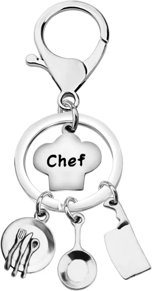 KUIYAI Chef Bracelet Chef Keychain Cooking Charms Bangle Culinary Graduation Gift