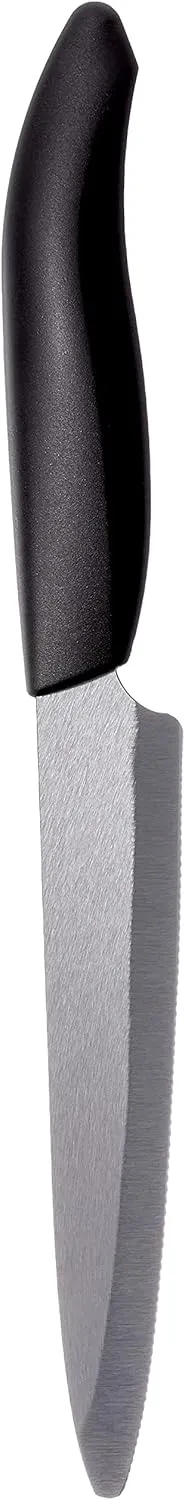 Kyocera Advanced Ceramic Revolution Series 5-inch Micro Serrated Tomato, Utility Knife, Black Blade