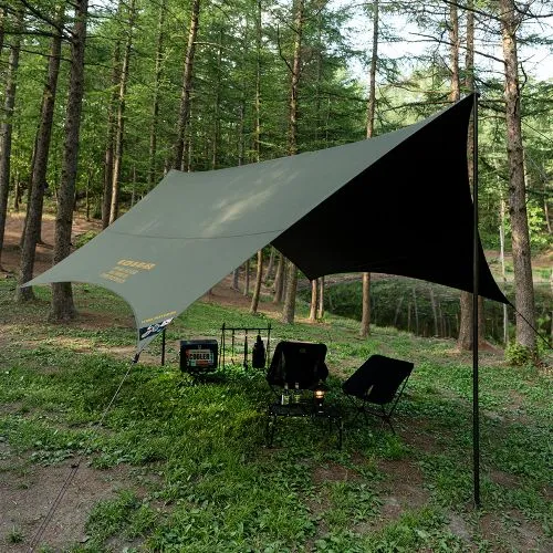 KZM Wild Field Hexa Tarp - Khaki