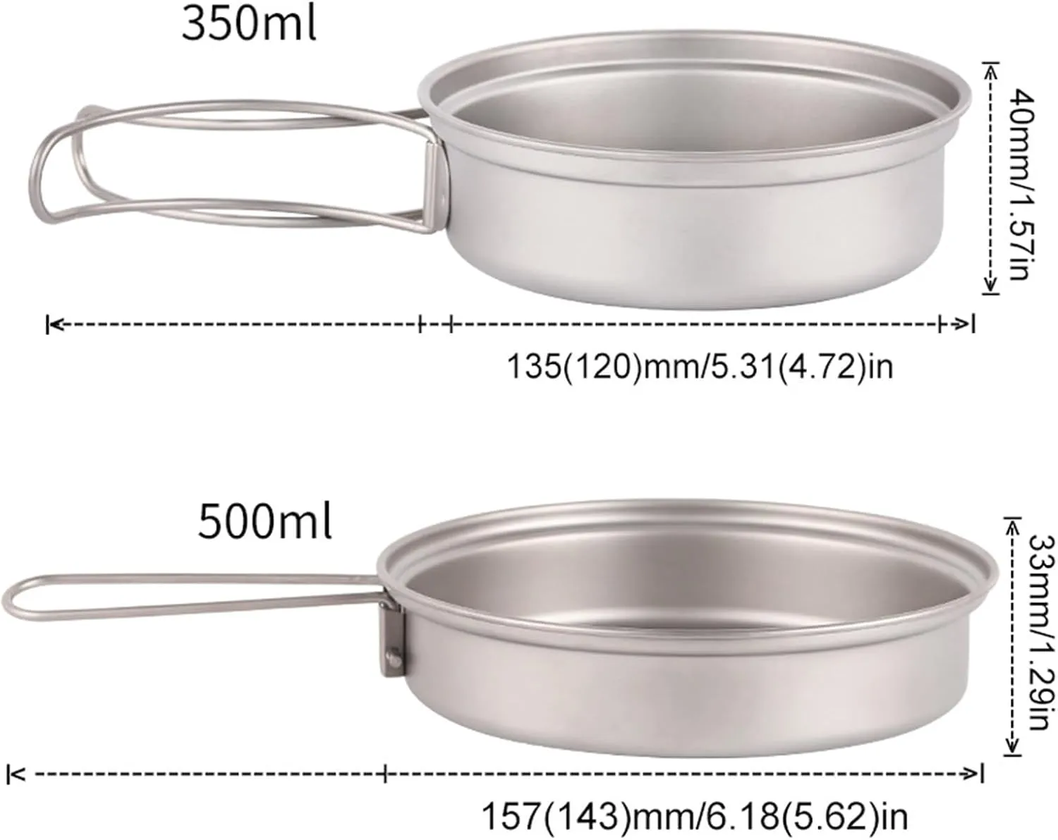 Large Capacity Backpacking Cookware Folding Handle Dinner Plate For Camping Picnics Outdoor Meals