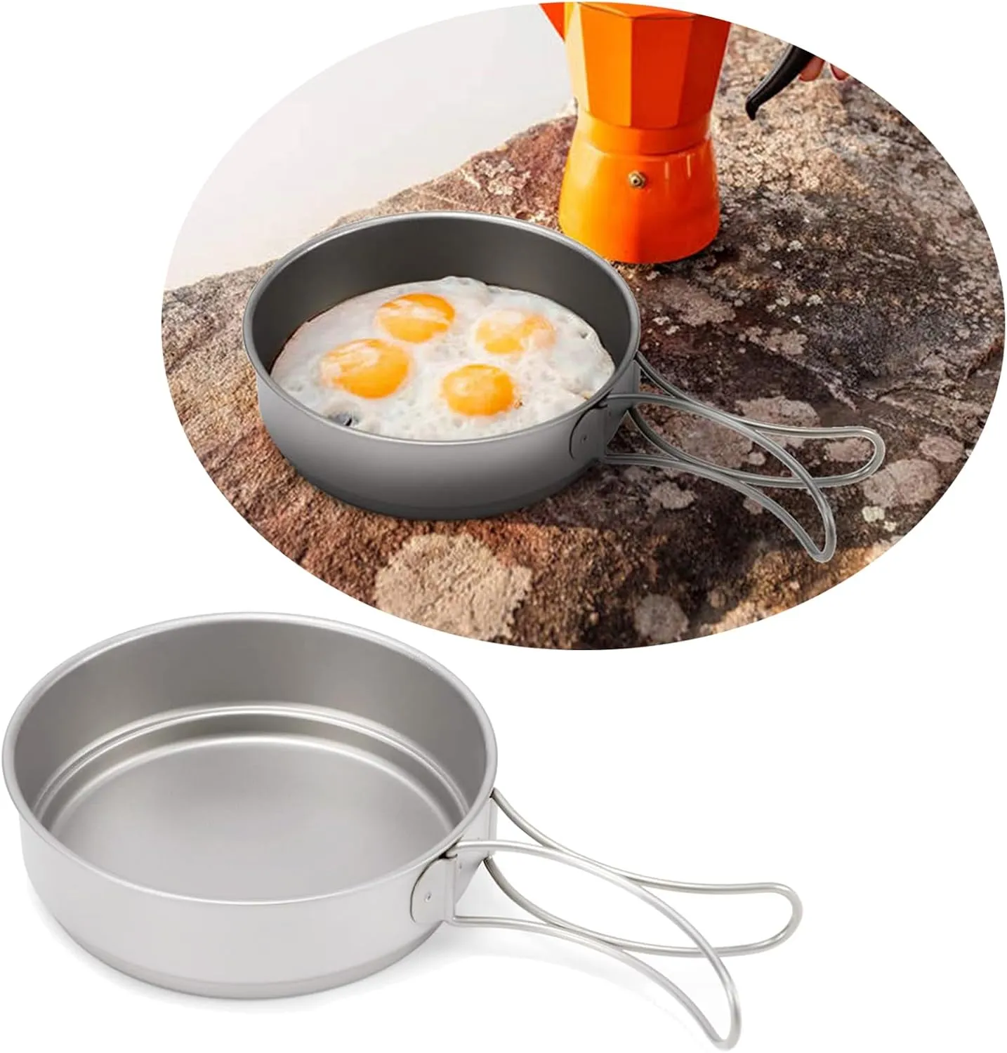 Large Capacity Backpacking Cookware Folding Handle Dinner Plate For Camping Picnics Outdoor Meals