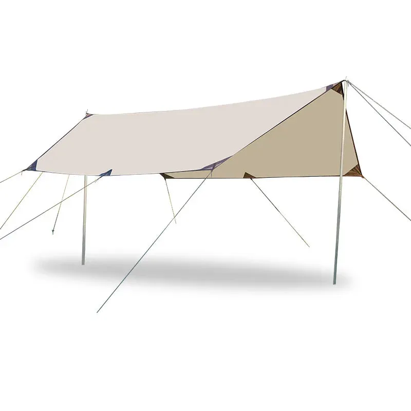 Large Hexagon Camping Canvas Tarp Tent for Beach and Picnic Sun Shade