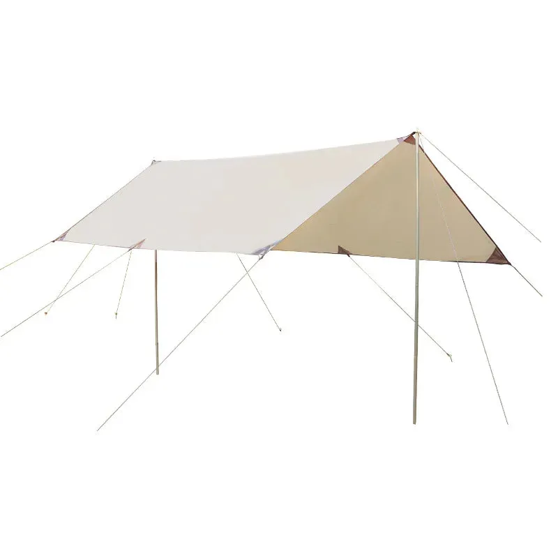Large Hexagon Camping Canvas Tarp Tent for Beach and Picnic Sun Shade