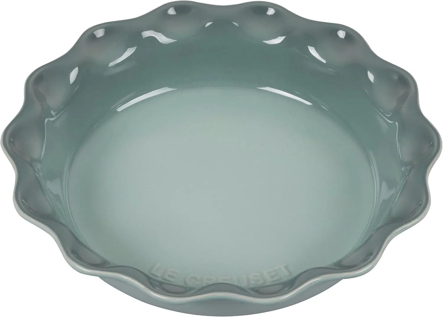 Le Creuset Stoneware Set of 2 9" Heritage Fluted Pie and 9" Fluted Loaf Dish, Sea Salt