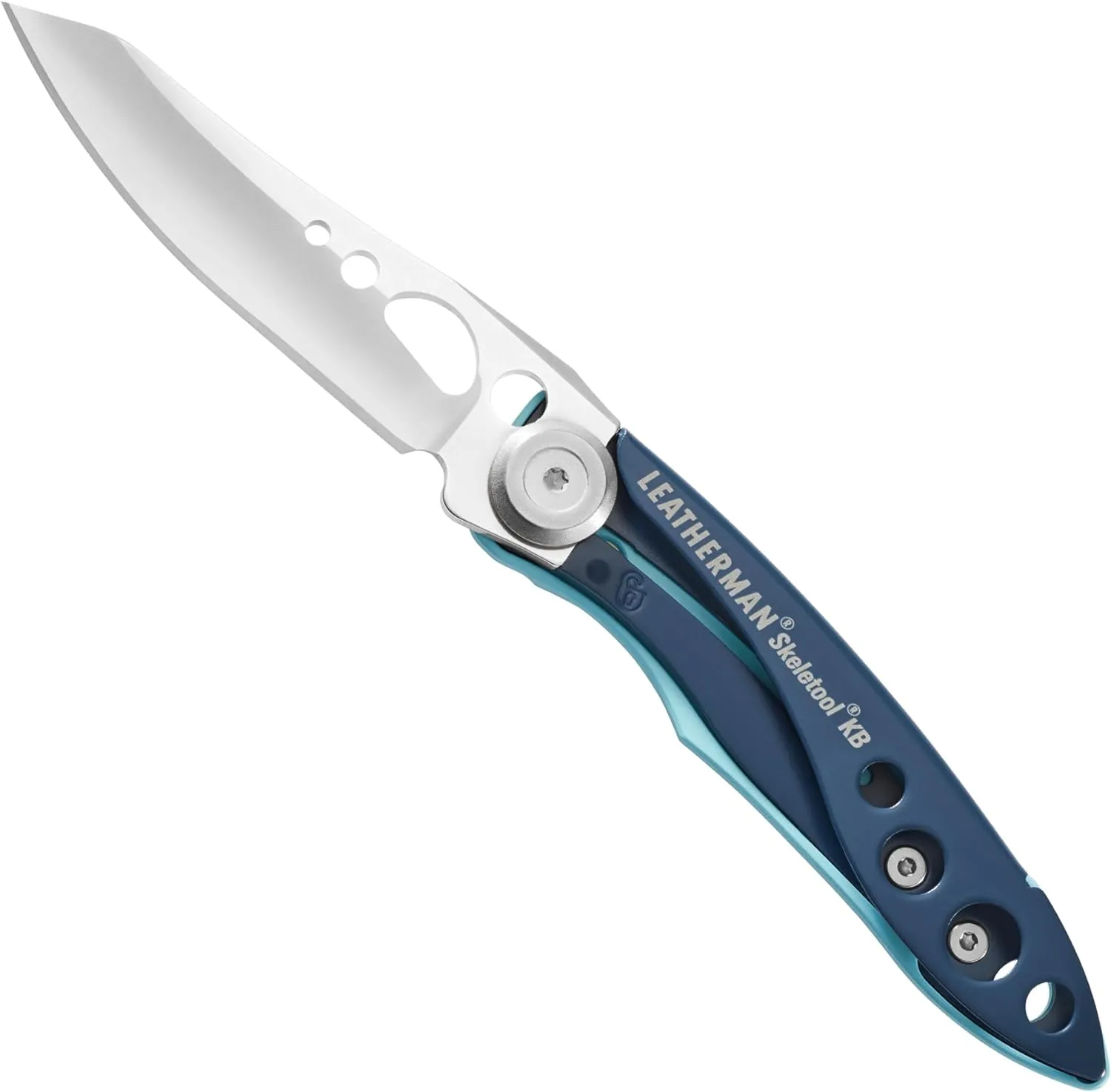 LEATHERMAN, Skeletool KB Pocketknife with Straight Edge, Stainless Steel Blade and Bottle Opener, Nightshade Blue