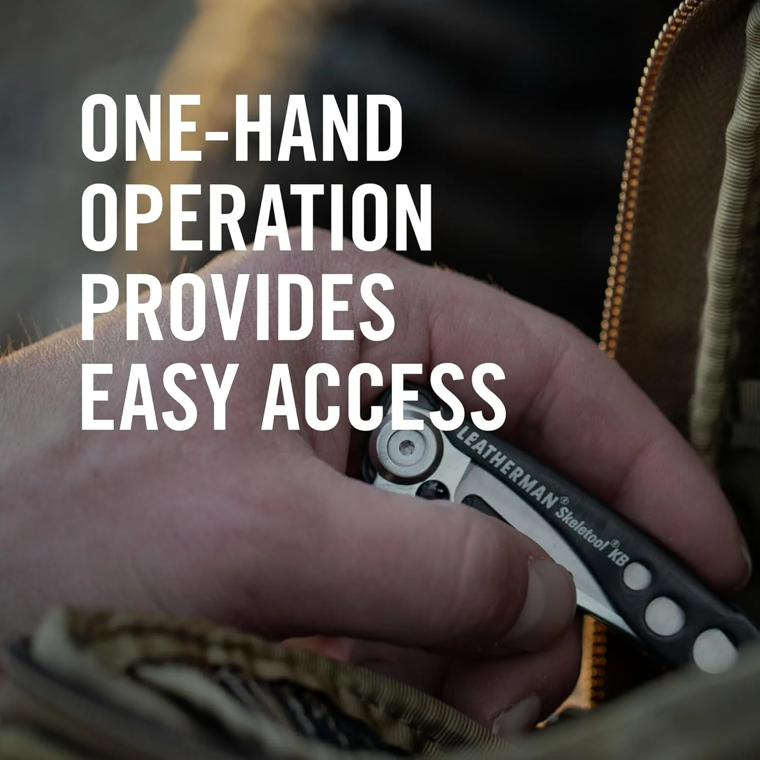 LEATHERMAN, Skeletool KB Pocketknife with Straight Edge, Stainless Steel Blade and Bottle Opener, Nightshade Blue