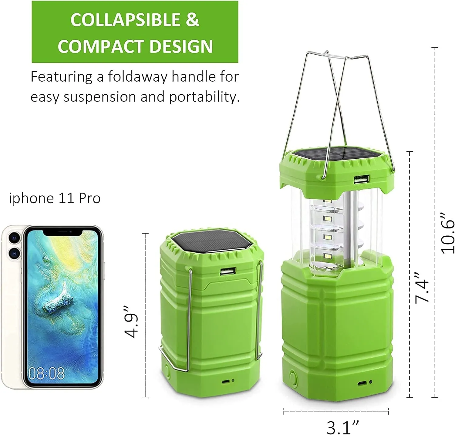 LED Lanterns Hand Crank & Solar Powered