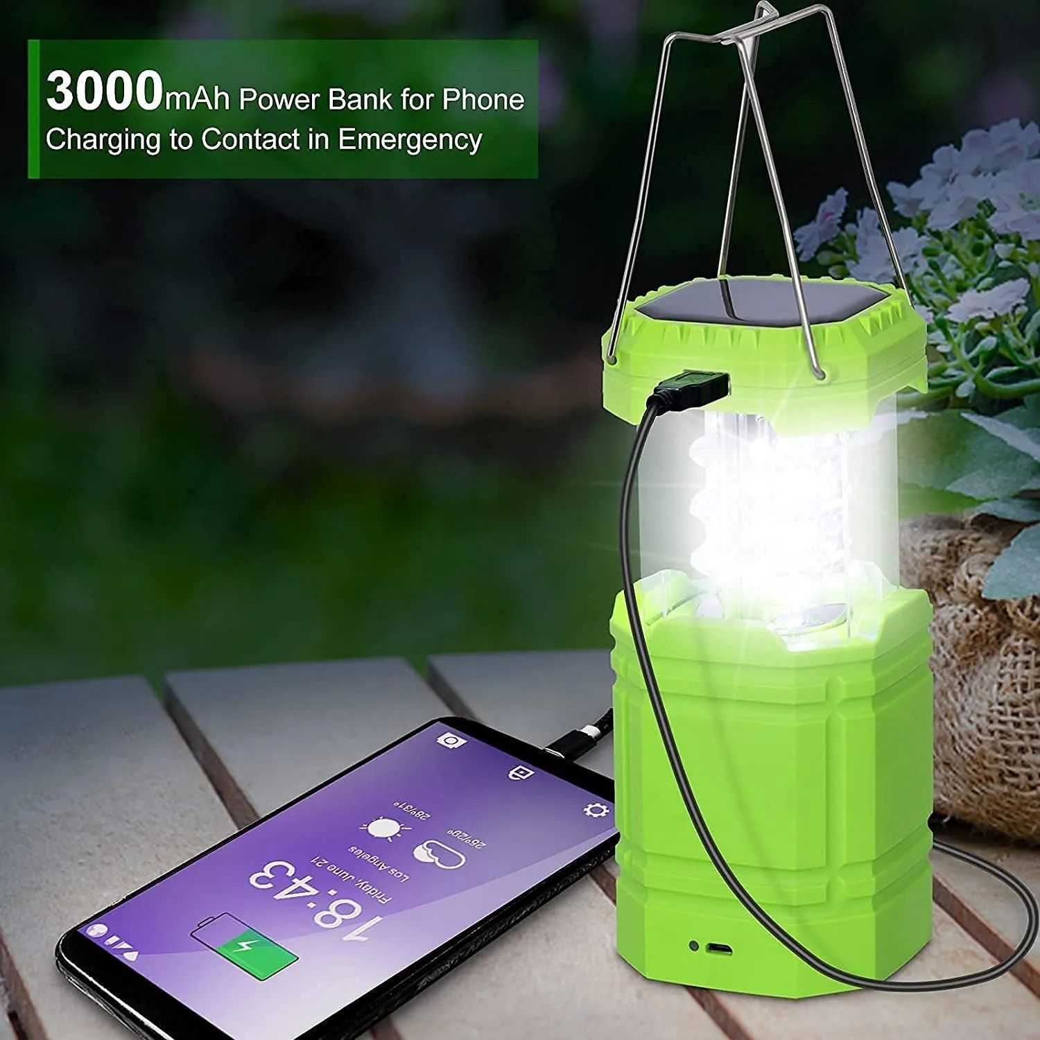 LED Lanterns Hand Crank & Solar Powered