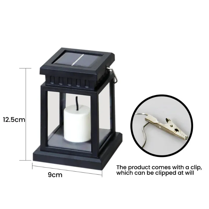 LED Retro Flickering Hanging Lantern: Bright Pathway Decoration Solar Lamp for Outdoor Palace Lighting
